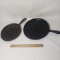 Lot of 2 Round Cast Iron Griddles with Heat Rings