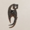 Sterling Silver and Black Onyx Cat Brooch