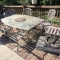 Patio Table with 6 Chairs - Glass Top