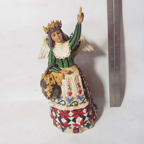 Jim Shore Angel/Star Basket Figurine