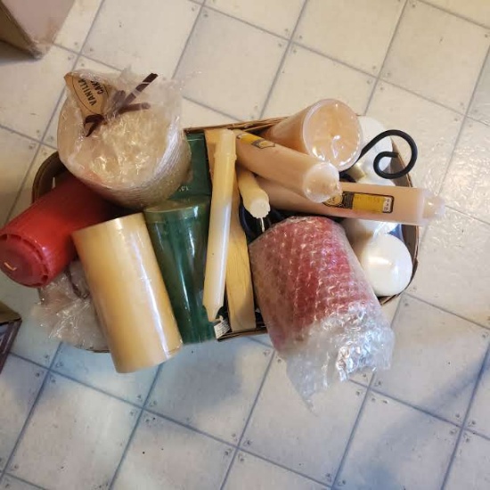 Basket Lot of Assorted Candles