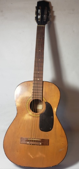 Vintage Wooden Guitar with Steel Reinforced Neck - Made in Korea