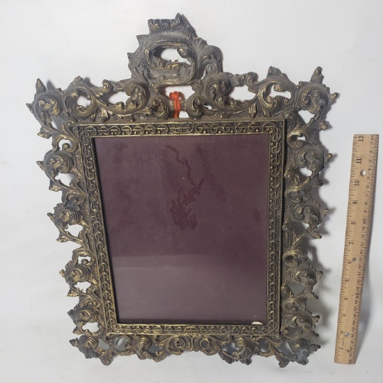 Antique Ornate Brass Picture Frame