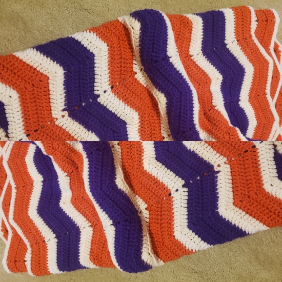 Handmade Afghan - Clemson Colors