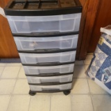 Rolling Plastic Organizer and Contents