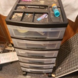 Rolling Plastic Organizer and Contents