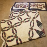Wedding Ring Pattern Quilt with 2 Shams