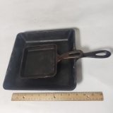 Lot of 2 Square Cast Iron Skillets