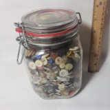 Jar Full of Assorted Buttons