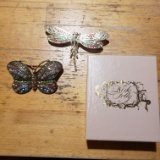 Kirks Folly Beautiful Dragonfly and Butterfly Brooches