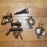 Lot of Assorted Sewing Themed Jewelry