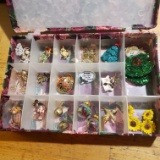 Lot of Assorted Halloween and Christmas Jewelry in Plastic Organizer