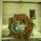 Burlap “C” Wreath and Hanger