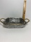 Metal Display Basket Silver and Gold Woven with Handles