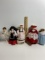 Lot of 5 Porcelain Small Dolls on Stands