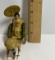 Vintage Mini Celluloid Rickshaw with Geisha Girl Parasol, Running Man Japan