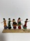 Vintage Handmade Miniature Indian Dolls with Wooden Bases