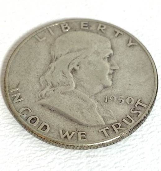 1950 Benjamin Franklin Half Dollar