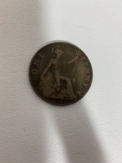 1917 George V One Penny Bronze