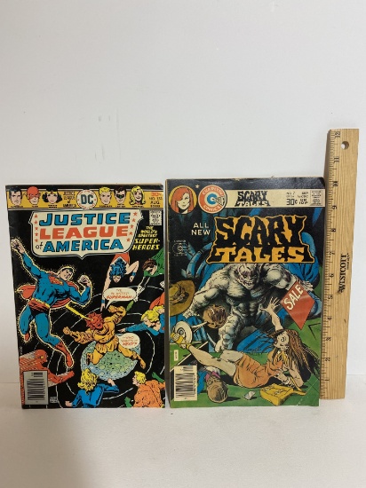 1976 Justice League of America & Scary Tales Comic Books