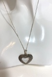 Pretty 925 Chain with Sterlling & Marcasite Heart Pendant
