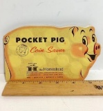 1960's Pocket Pig Coin Saver with $3.00 in Dimes
