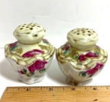 Vintage Porcelain Rose Salt & Pepper Shakers