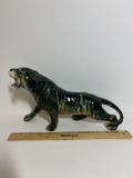 1960 Black and Green Panther Ceramic Figurine