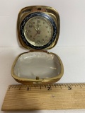 Vintage World Time Travel Clock and Alarm in Storage Box