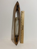 Antique Wooden Weaving Shuttle Rain Gauge