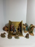 Vintage Nativity Scene with Wooden Manger