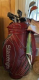 Vintage Slazenger Golf Bag with Golf Clubs, Covers & Accessories