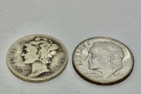 1964 & 1944 Silver Dimes