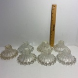 Set of 7 Boopie Style Clear Glass Candle Holders