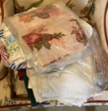 Box Lot of Assorted Pillow Cases Dollies and More