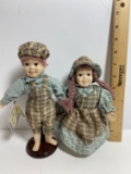 Lot of 2 Goffa International American Collection Porcelain Dolls