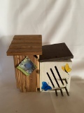 Pair of Wooden Bird Houses