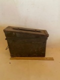 Vintage Metal Ammo Box with Contents
