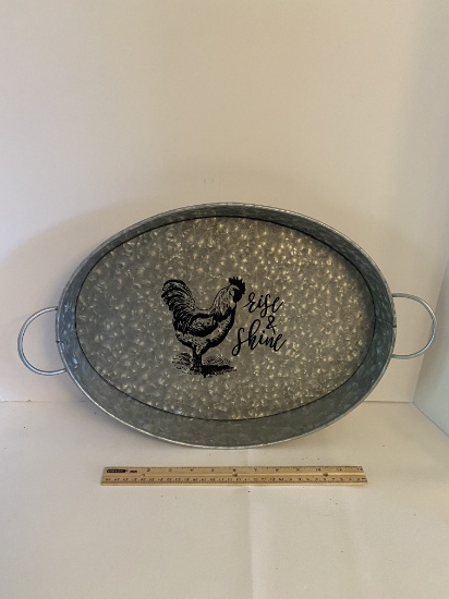 Rise and Shine with Rooster Tin Tray