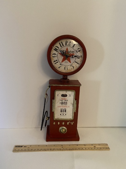 Metal Texaco Gas Pump Clock