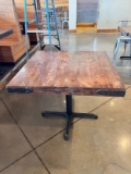 Square Restaurant Table with Metal Base