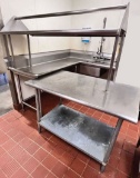 Stainless Steel Corner Sink & 2-Tier Table