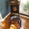 Victorian Eastlake Style Rocking Chair with Needlepoint Seat and Back
