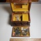 Vintage Music Box Jewelry Box Containing Assorted Jewelry Pieces