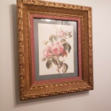 Pair of Coordinating Framed Floral and Butterfly Prints