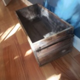 Rustic Style Wood Crate with Metal Handles
