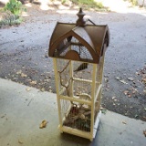 Large Decorative Wood and Metal Bird Cage