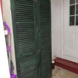 Wooden Cabinet with Rustic Shutter Doors