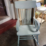 Vintage Wooden Chalk Painted Rocking Chair