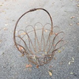 Large Wrought Iron Decorative Basket with Handle